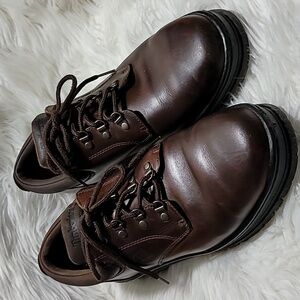Timberland Leather Oxford Shoes Ortholite Mens 13M Brown Casual Comfort‎ Lace Up